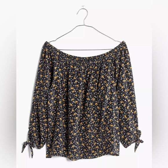 Madewell Silk Off-the-Shoulder Top in Falling Leaves Womens Size XXS - Picture 4 of 8